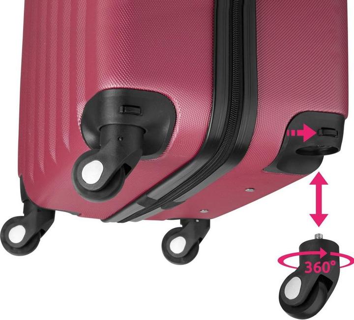 Actual product image tectake Suitcase Set Travel Suitcases Suitcases Travel Set Trolley Set Luggage Set Hardcase Trolley (90 l, Hand luggage (up to 50 litres), M (50 - 90l), L (90 - 115l))