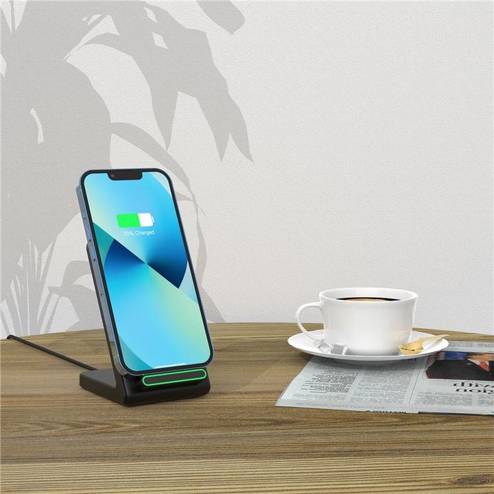 Produktbild Apfelkiste Qi Wireless Charger Induktionsladegerät Ladestation - Schwarz (15W) (15 W)