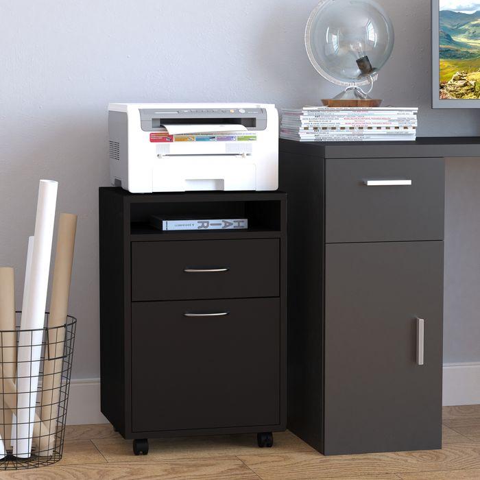 Actual product image Swisshandel24 Roll container Drawer container Container, 1 compartment, 1 shelf, 1 drawer, 40cmx3cmx60cm, black (40 x 35 x 60 cm)