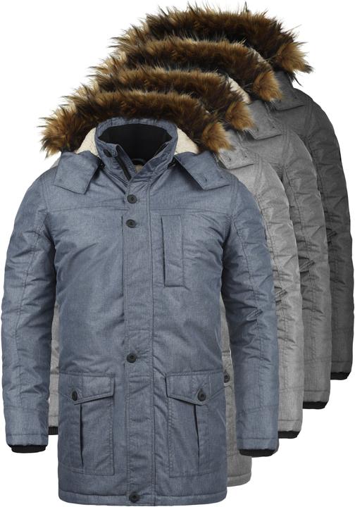 Actual product image Solid Octavus Men's Parka Outdoor Jacket Winter Coat With Teddy Fleece And Fur Hood With Hood (L)