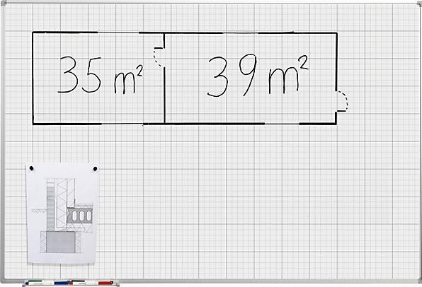 Actual product image eurokraft basic Grid board, painted white, WxH 1500 x 1000 mm, 20 x 20 / 100 x 100 mm grid. (1500 x 1000 mm)
