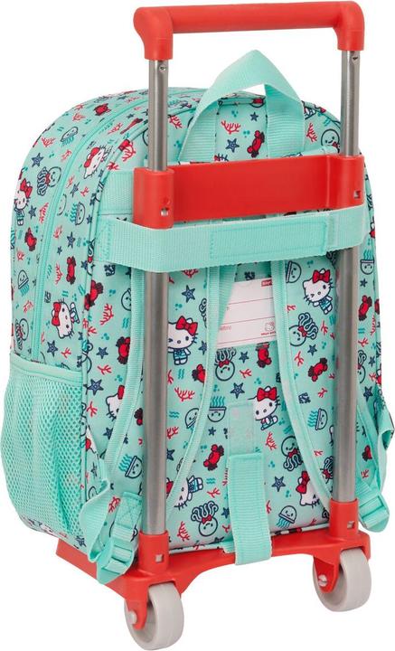 Actual product image Hello Kitty School rucksack with wheels Sea lovers turquoise 26 x 34 x 11 cm
