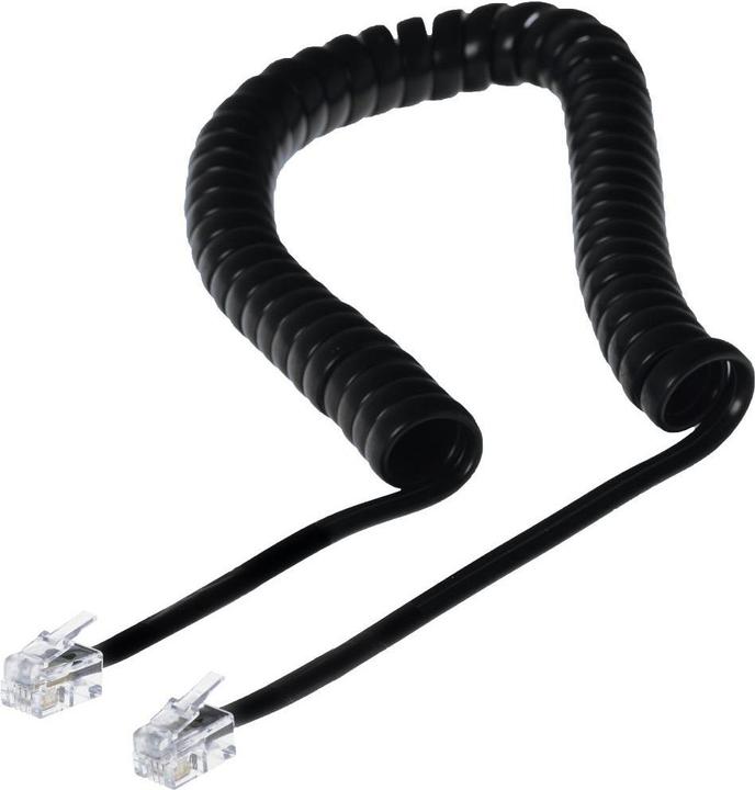 Image du produit Helos Câble spiralé de l'écouteur court, noir, en vrac (déployé, env. 2 m)