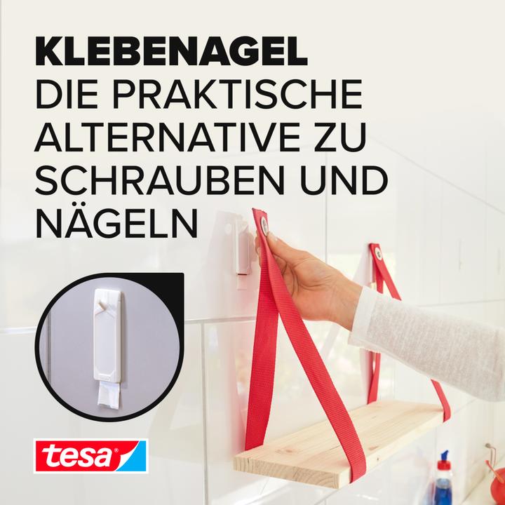 Image du produit tesa Clous adhésifs pour carrelage et métal, capacité de rétention de 3 kg, détachables sans laisser de