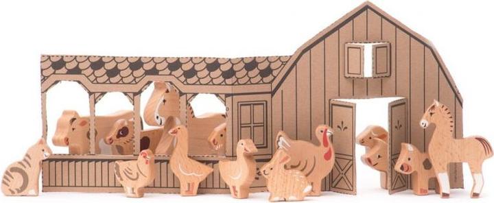 Actual product image Bajo Bauernhoftiere Holz 14 Figuren