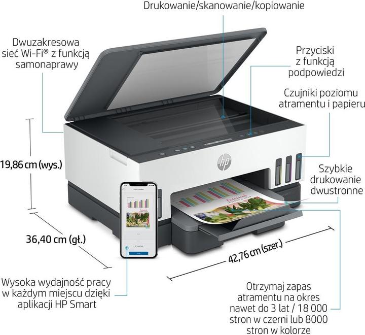 Immagine prodotto HP Smart Tank 720 Thermal Inkjet DPI al minuto WLAN (Termica diretta, Colore)