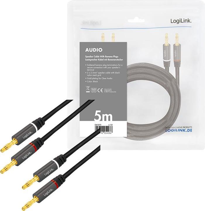 Image du produit LogiLink CA Câble de haut-parleur (5 m, 2.50 mm²² mm)