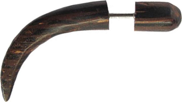 Produktbild Star Piercing Fake Expander gebogen rund aus Palmholz (ohne Messing, Organisch)