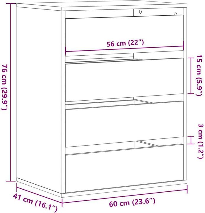 Image du produit VidaXL Commode (60 x 41 x 76 cm)