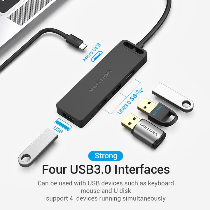 Produktbild Vention 5-in-1 USB-C Hub (USB-C, 4 Ports)