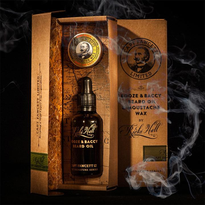 Actual product image Captain Fawcett Capt. Fawcett Care - Ricki Hall Booze & Baccy Beard Oil & Moustache Wax Set