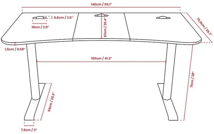 Immagine prodotto Arozzi Tavolo da gioco Arena Medium PureBlack 140x75,5 cm
