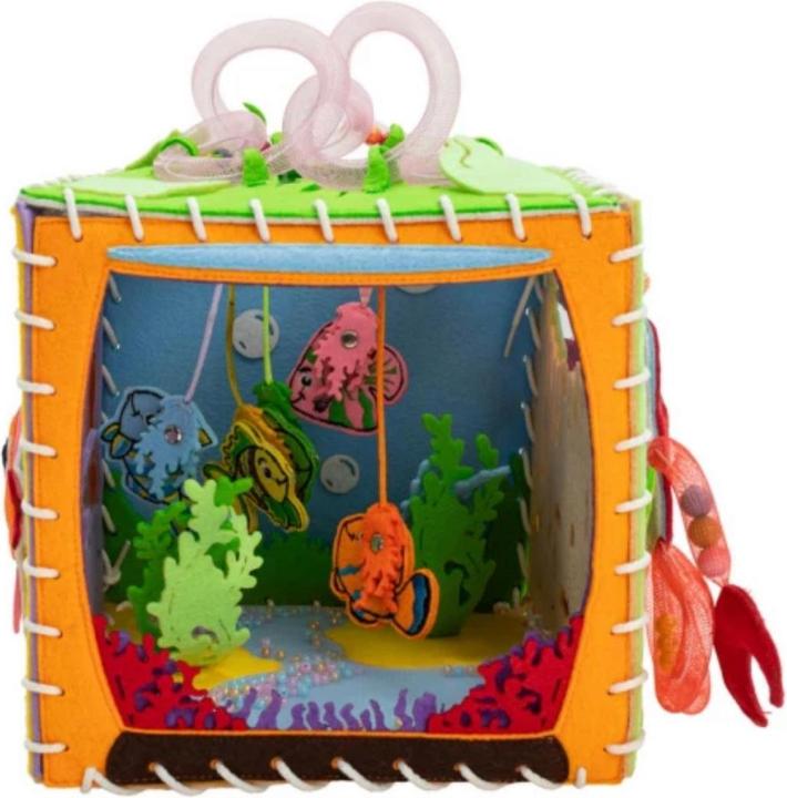 Produktbild Montessori MOTORIKWÜRFEL - WEICHES BUCH - Sensory Board - Wunderwürfel Aquarium - Montessor® - Spass am Lernen