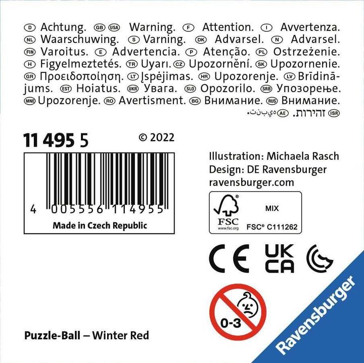 Actual product image Ravensburger Puzzle ball Christmas bauble reindeer (54 pieces)