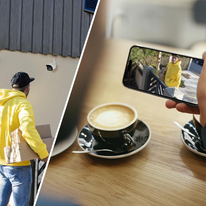 Immagine prodotto Hama Telecamera di sorveglianza intelligente, WLAN, per esterni, visione notturna, 1080p, registrazione (1920 x 1080 Pixels)