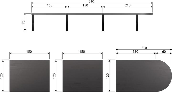 Produktbild Woood Tablo Lungo (5 x 150 x 120 cm)