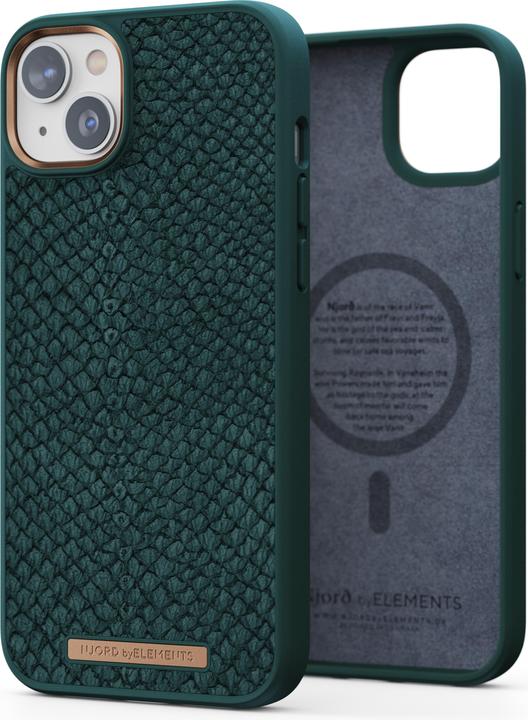 Immagine prodotto Njord Custodia rigida Salm.Leather Magsafe verde (Apple iPhone 14 Plus)