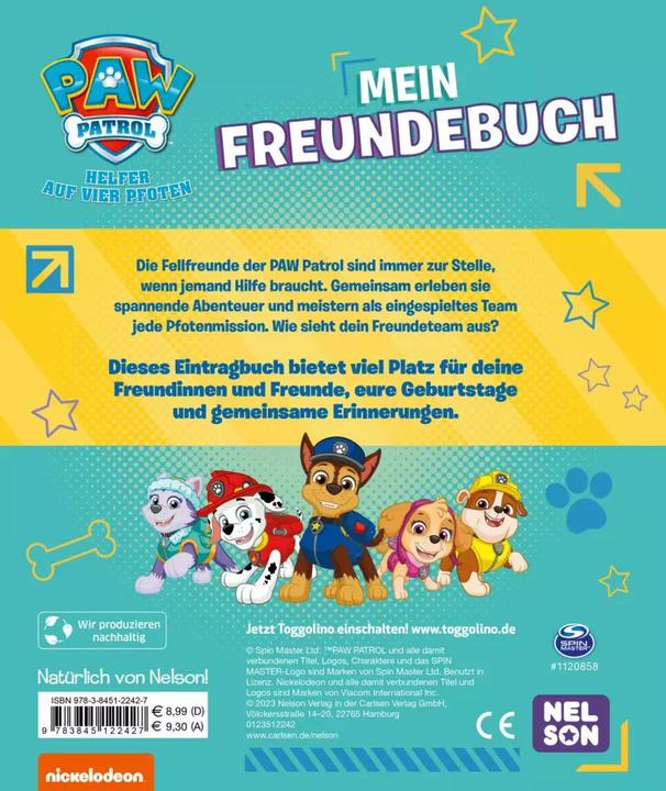 Immagine prodotto Paw Patrol - Mein Freundebuch (Tedesco, 2023)