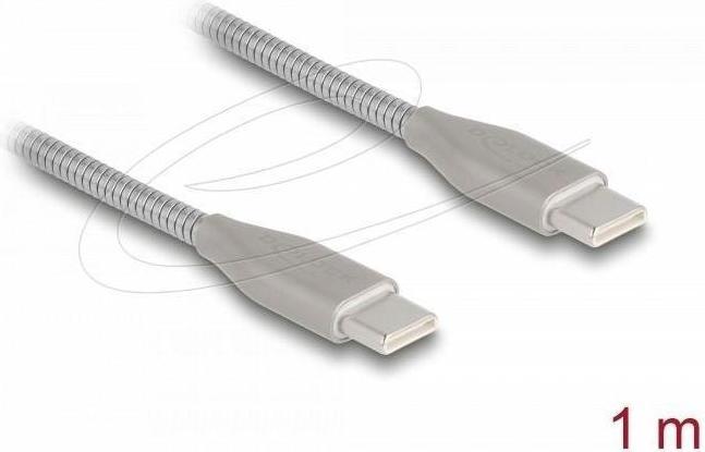 Actual product image Delock USB-C Kabel USB 2.0 mit Metallmantel USB Type-C Steck (1 m, USB 2.0, 60 W)