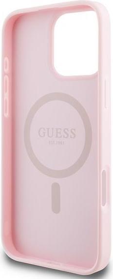 Image du produit Guess GUHMP15XPGHSMMP iPhone 15 Pro Max 6.7" różowy/pink MagSafe PU Grained Gold Ring (Apple iPhone 15 Pro Max)