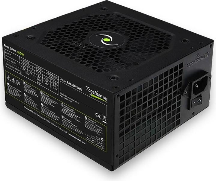 Actual product image Tecnoware ALIMENTATORE 550W 12CM FREE SILENT 2*SATA 2*MOLEX TOGHETER ON (550 W)