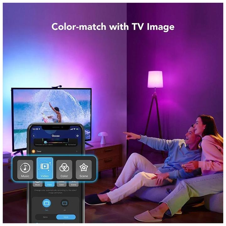 Actual product image Govee DreamView T1 TV- Light Strips, 75"-85" (RGBIC, 499 cm, Indoor)