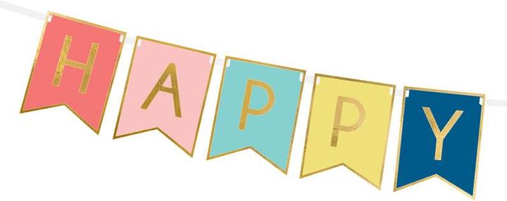 Immagine prodotto Partydeco Catena di lettere Buon compleanno colorato