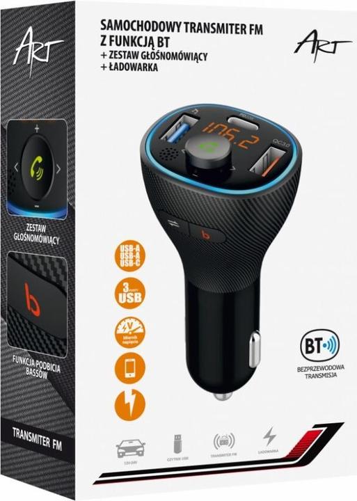 Immagine prodotto Art Trasmettitore FM MP3 per auto con BT, USB FM-73
