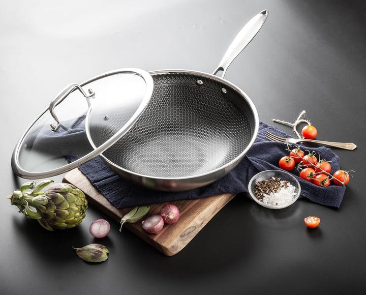 Actual product image Intignis Wokpfanne (30 cm, Wok, Stainless steel, Aluminium)