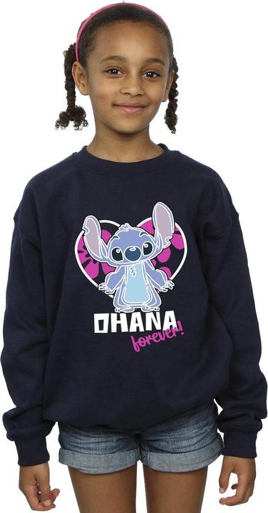 Produktbild Disney Lilo And Stitch Ohana Forever Heart Sweatshirt Mädchen (140, 146)