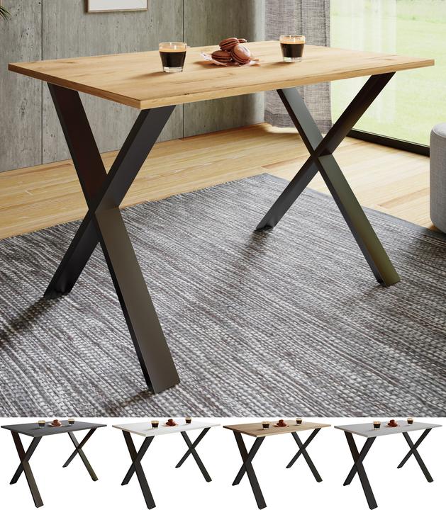 Actual product image VCM Premium dining room table wooden table dining table "Xona X" (140 x 50 x 76 cm)