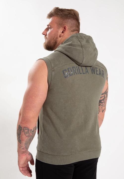 Produktbild Gorilla Wear Silverdale Ärmelloser Kapuzenpullover - Armeegrün (L)