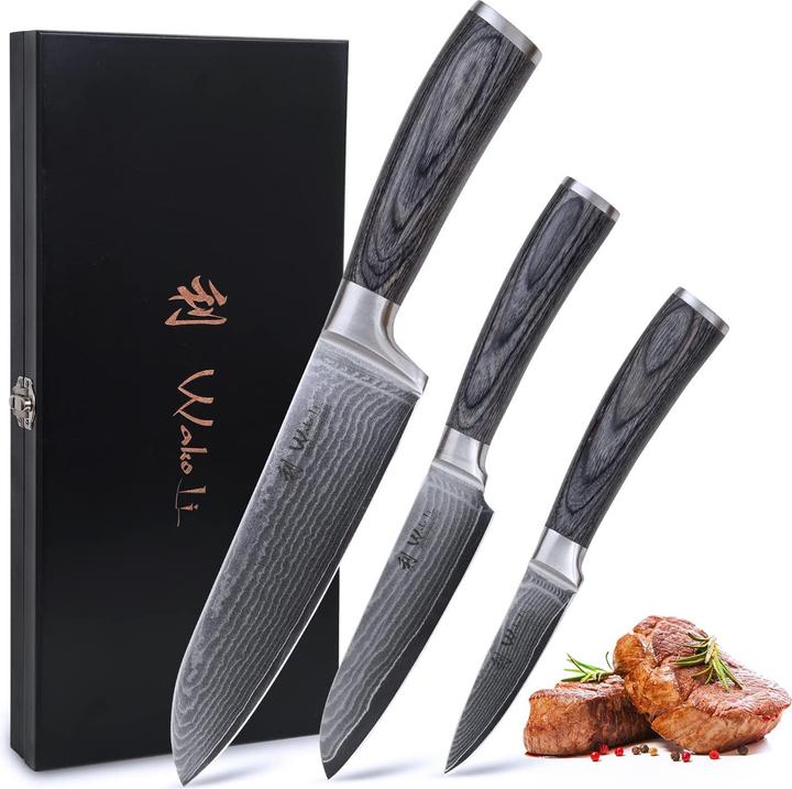 Produktbild Wakoli Edis 3er Damastmesser-Set (16 cm)