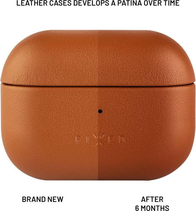 Actual product image Fixed PodsLeather for Apple Airpods 3, brown (Headphone bag)