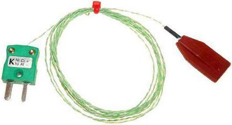 Produktbild RND Oberflächen-Thermoelement mit Silikon-Klebepad und Mini-Stecker 150°C Typ K Edelstahl (Fühler)