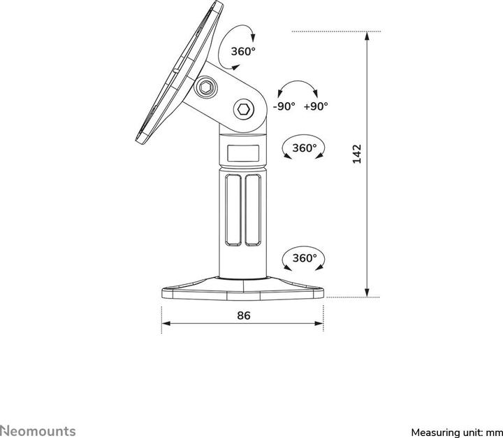Produktbild Neomounts Speaker-W100 (1 Stk., Wandmontage, Neigbar, Höhenverstellbar, Schwenkbar, Drehbar)
