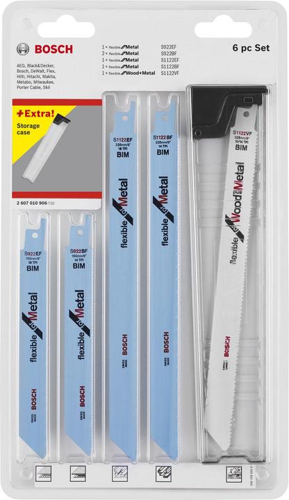 Image du produit Bosch Professional Zubehör Jeu de 6 lames de scie sabre, Wood and Metal