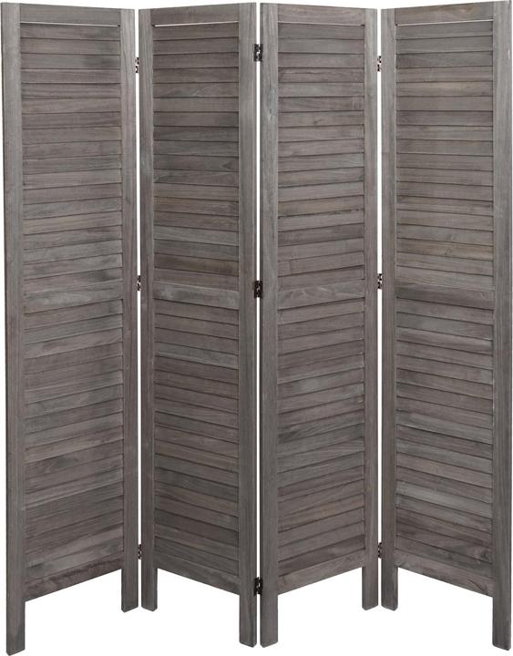 Produktbild Mendler Paravent HWC-G30, Trennwand Sichtschutz Raumteiler, Shabby-Look 170x162cm - grau-braun