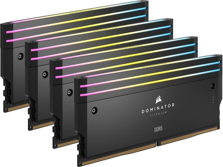 Actual product image Corsair DDR5, 6000MT/s 64GB 4x16GB DIMM, Unbuffered, 36-36-36-76, Std PMIC, XMP 3.0, DOMINATOR TITANIUM Blac (4 x 16GB, 6000 MHz, DDR5 RAM, DIMM)