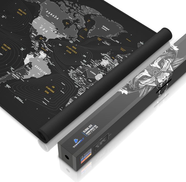 Actual product image Titanwolf Gaming mouse pad, 1600 x 600mm XXXL speed gaming mouse mat, mouse pad extra-large surface, world map (XXL)