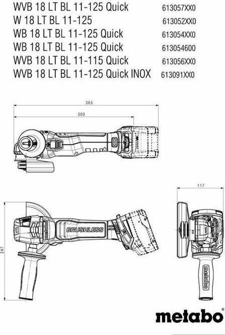 Image du produit Metabo Meuleuse d'angle sans fil W 18 LT BL 11-125 (125 mm)