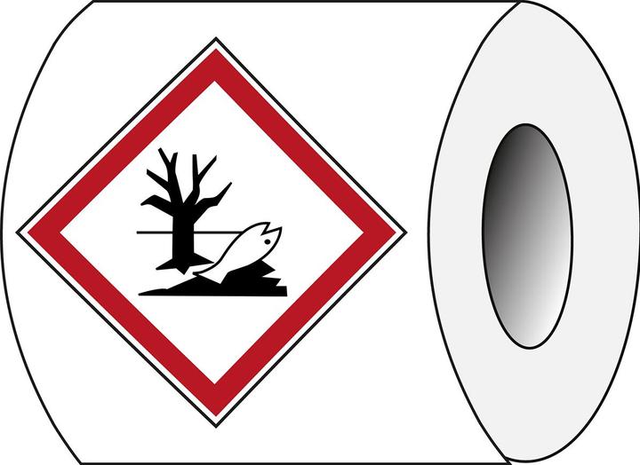 Produktbild Brady PIC 1806-50*50-B7541-RLL-C, GHS-Symbole - Umweltgefährlich, Polyester laminiert, Rot & Schwa