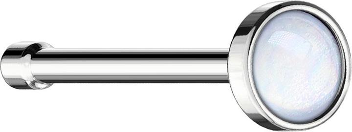 Image du produit Star Piercing Nasenstecker gerade silber mit Epoxidstein weiss (sans laiton, Acier chirurgical 316L)