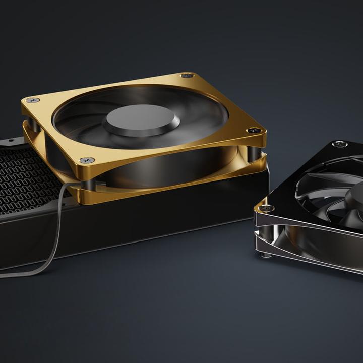 Image du produit Alphacool Apex Stealth Metal Power 120mm ventilateur 3000rpm (or/noir) (120 mm, 1 x)