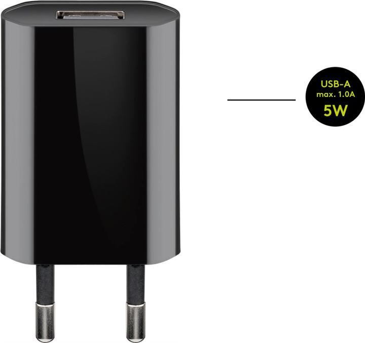 Produktbild Goobay USB-A Ladegerät Slim mit USB-C Kabel (5 W)