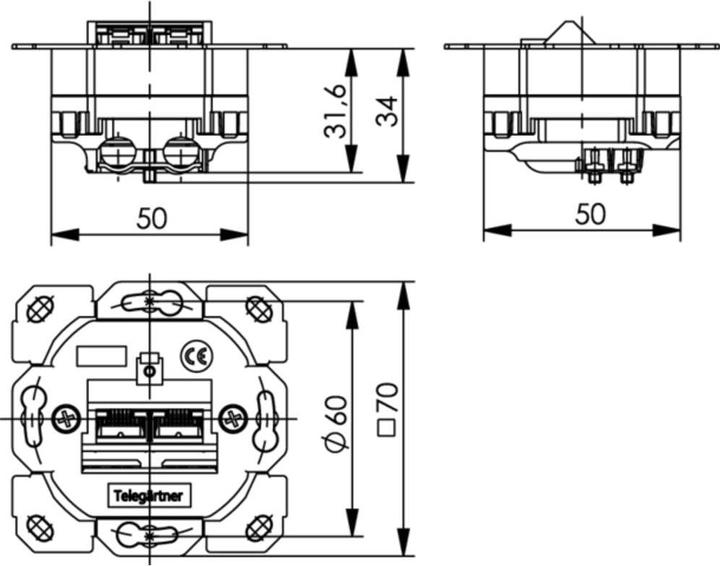 Produktbild Telegärtner AMJ45 M:8/8 K Up/0 Cat.6A