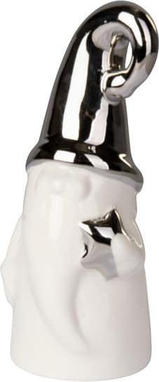 Produktbild MICA Living Nikolaus - weiss/silber glänzend - aus Keramik - ca. 6 x 5,5 x 14 cm