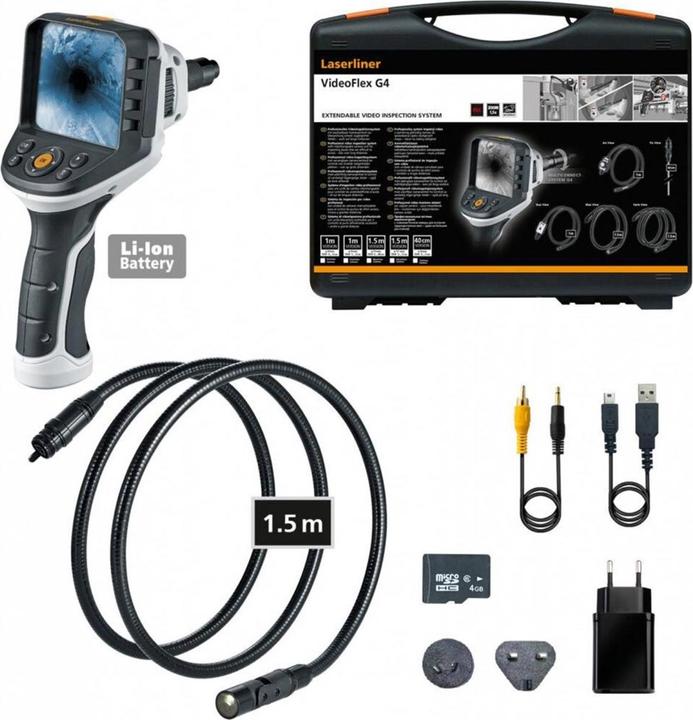 Actual product image Laserliner Endoscope Professional video inspection system with stepwise adjustable swivel range
