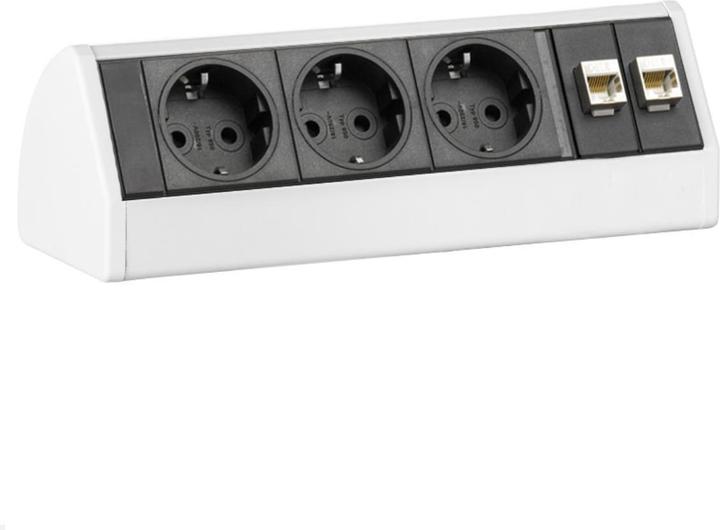 Produktbild Evoline Dock DESK Data 3-fach Steckdose ohne Zwinge, weiss (3 x, RJ45)