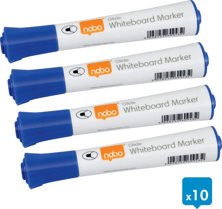 Actual product image Nobo Glide Whiteboard Pen (Blue, 2 mm, 10 x)